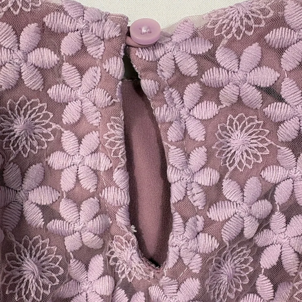 Gymboree Floral Lace Ruffle Cap Sleeve Baby Dress in Purple